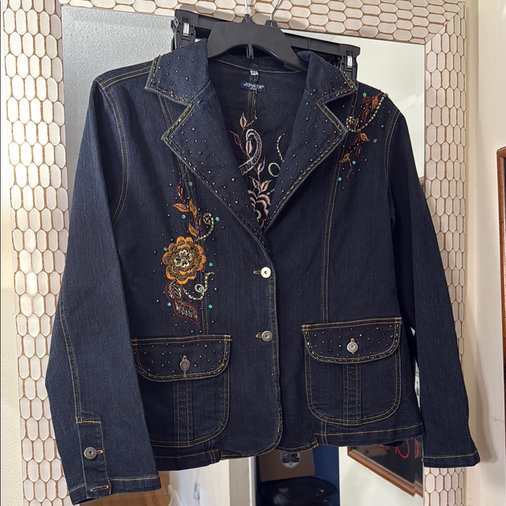 Jipata Jeans Blue Jean Jacket Classic Denim Style